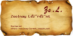 Zsolnay Lóránt névjegykártya